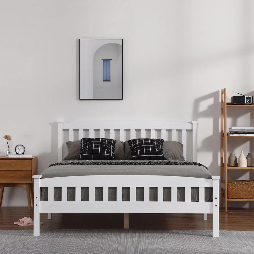 Winado Full Bed Solid Pine Wooden Bed Wood Slats Suitable for Boys Girls Kids Bedroom Wooden Bed Frame Easy to Assemble