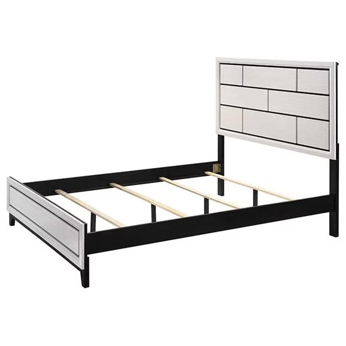 Traditionally Styled Panel Bedroom Set Bed Dresser Mirror Nightstand Set 5Pc King Size White Finish Home
