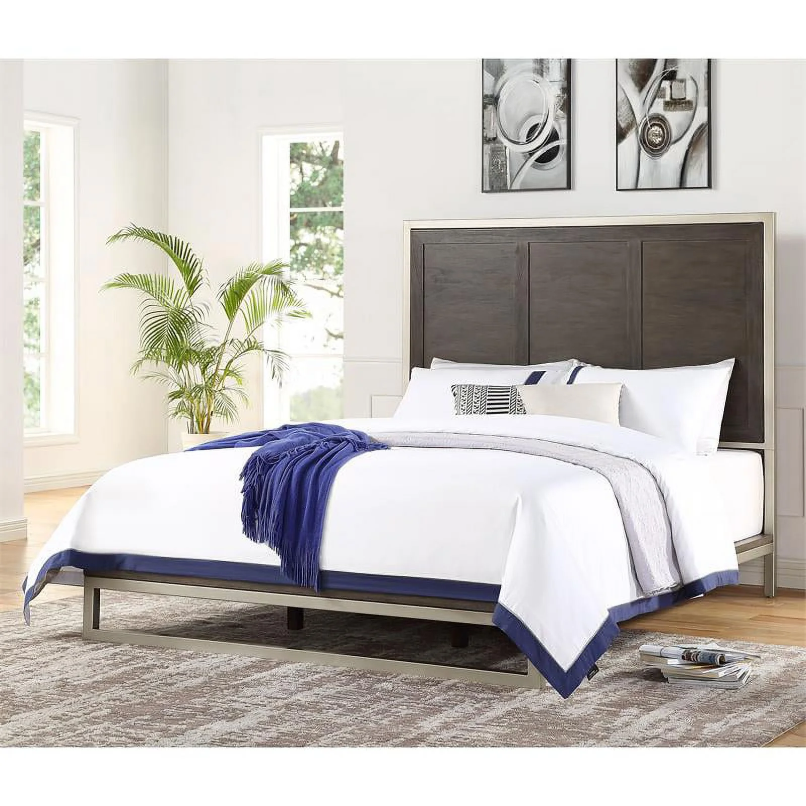 Steve Silver Broomfield Walnut Queen Engineered Wood 6-Piece Bedroom Set