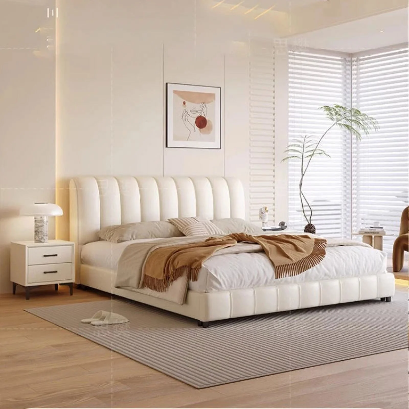 White Safe Luxury Beds Modern Leather Storage Living Room Double Beds Minimalist Nordic Camas Dormitorio Furnitures For Bedroom