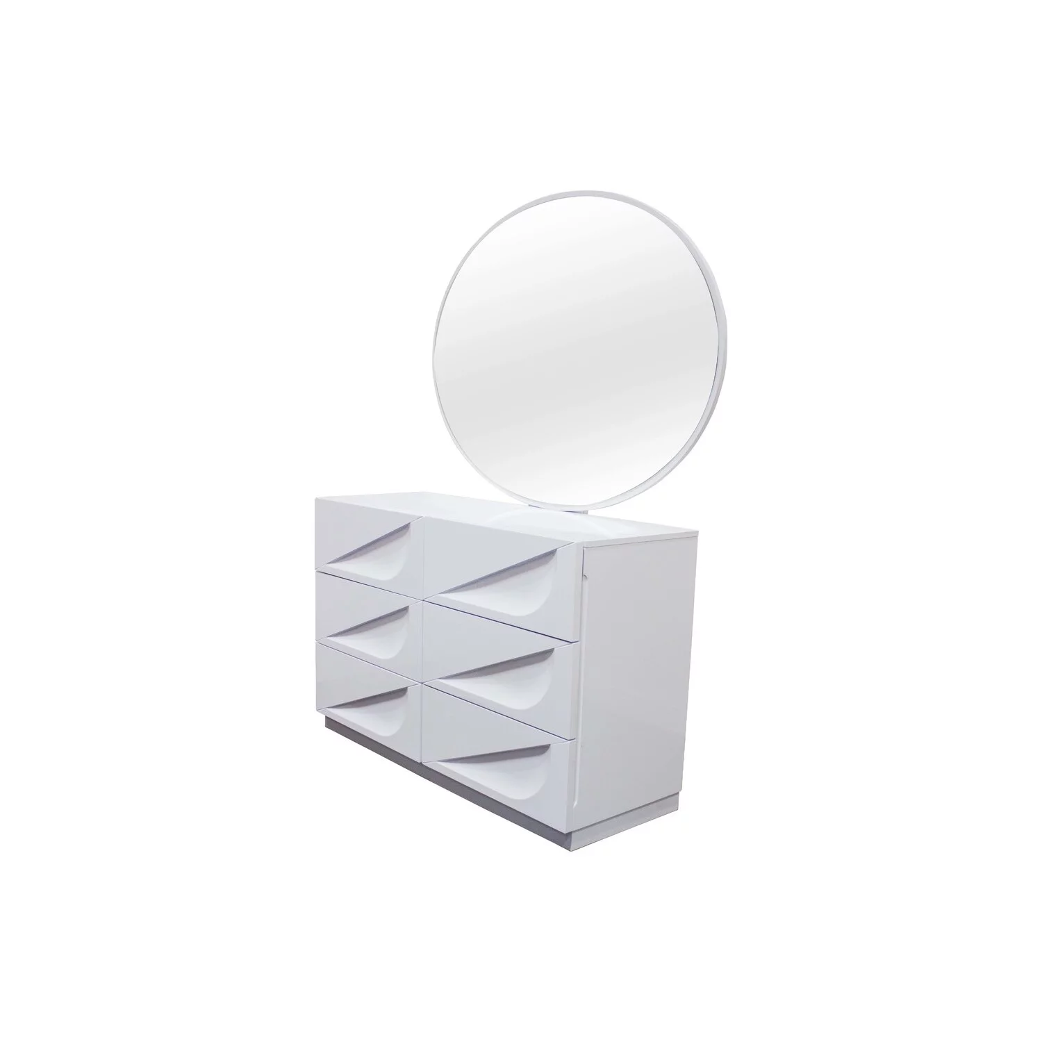 Best Master Madrid 2-Piece Poplar Wood Dresser and Mirror Set in Off White