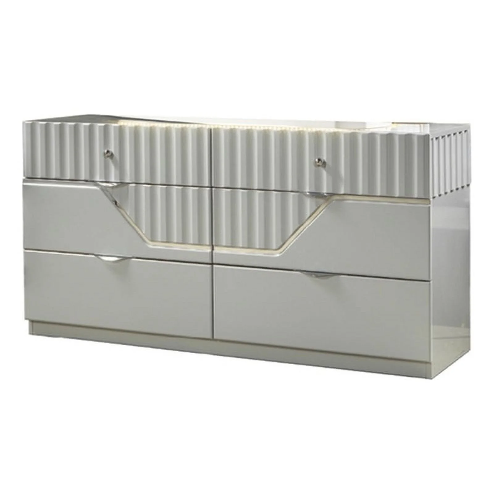 DaVinci Modern Style 6- Drawer Dresser Made with Wood in Gray