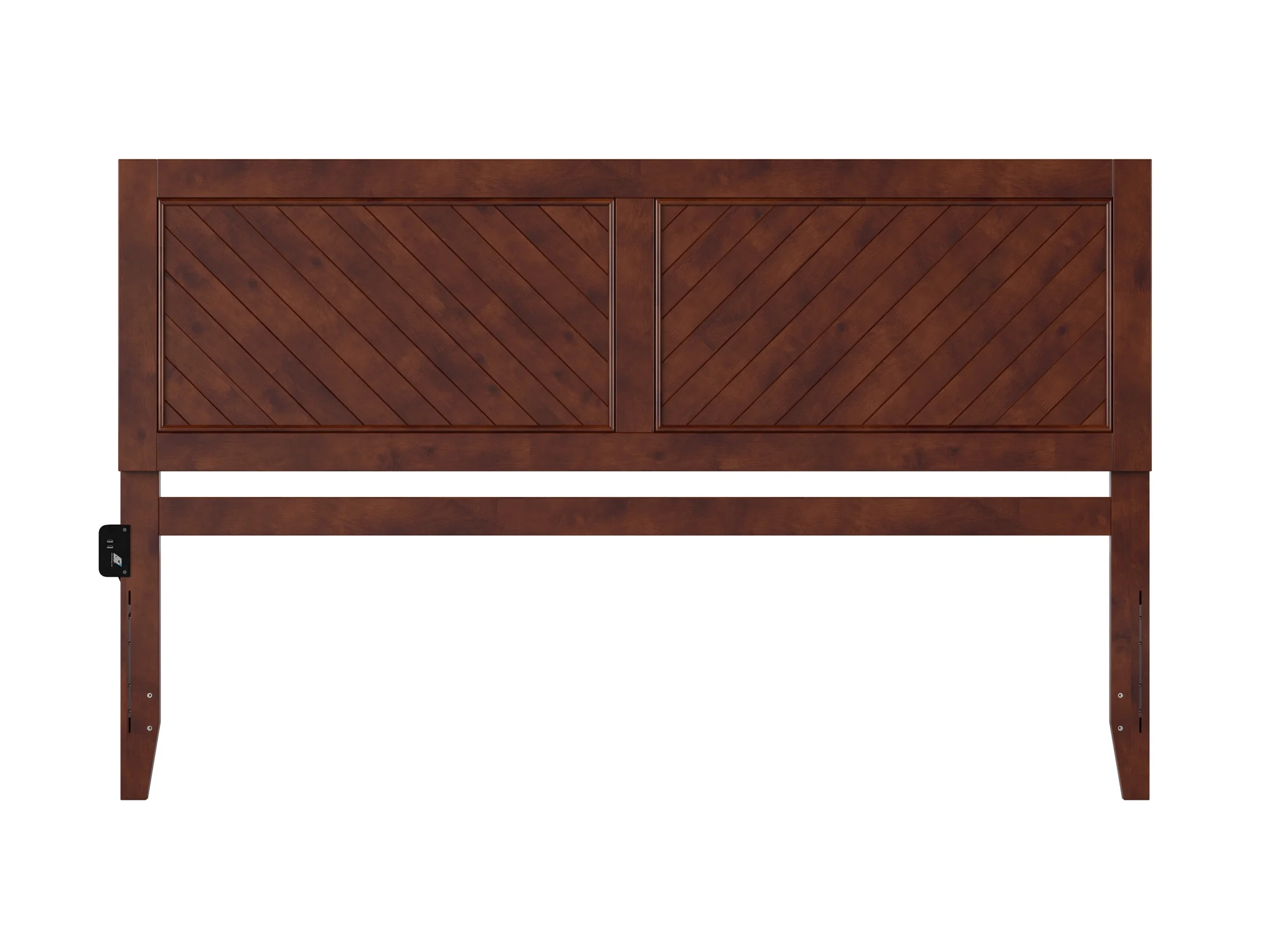 AFI Canyon Walnut Solid Wood Headboard with Attachable Charger, King