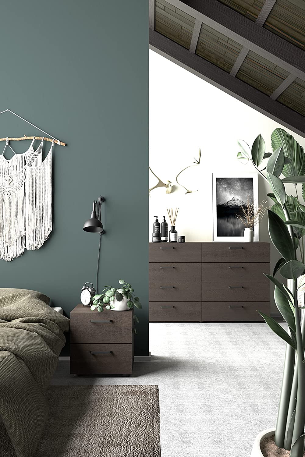 xrboomlife Dallas 8 Drawer Double Dresser  Dark Chocolate