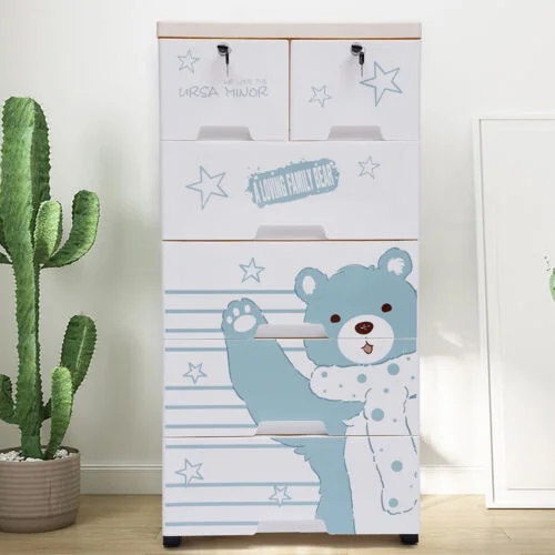 5 Layers Polar Bear Closet W/6 Drawers Tall Dresser Organizer Dolls Storage
