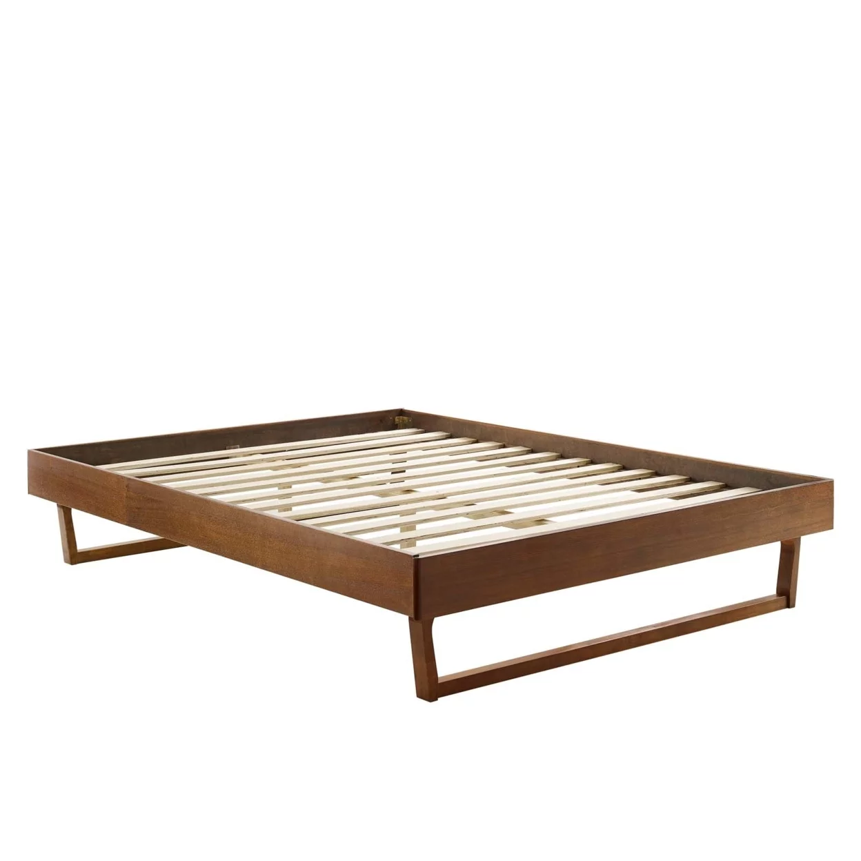 Modway Billie Queen Wood Platform Bed Frame in Walnut