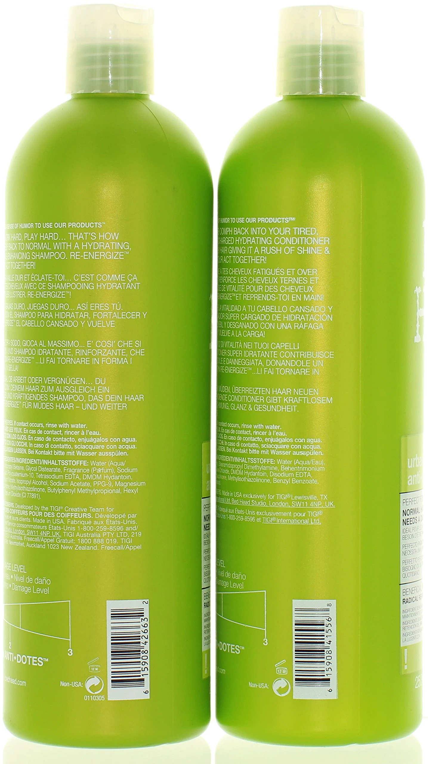 TIGI Bed Head Re-Energize Shampoo and Conditioner Duo, 25.36 oz