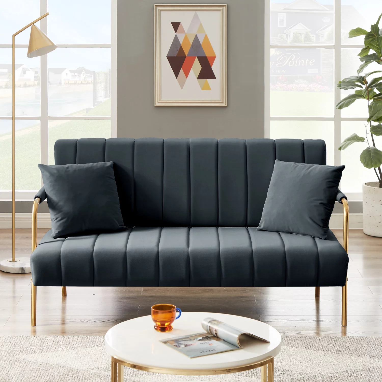 Holaki Modern Upholstered Velvet Loveseat Sofa: 60