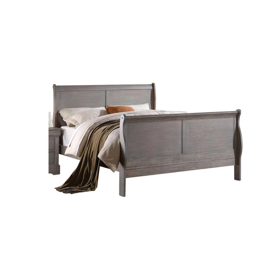Antique Gray Eastern King 5pcs Bedroom Set Acme Louis Philippe III 25497EK-5pcs