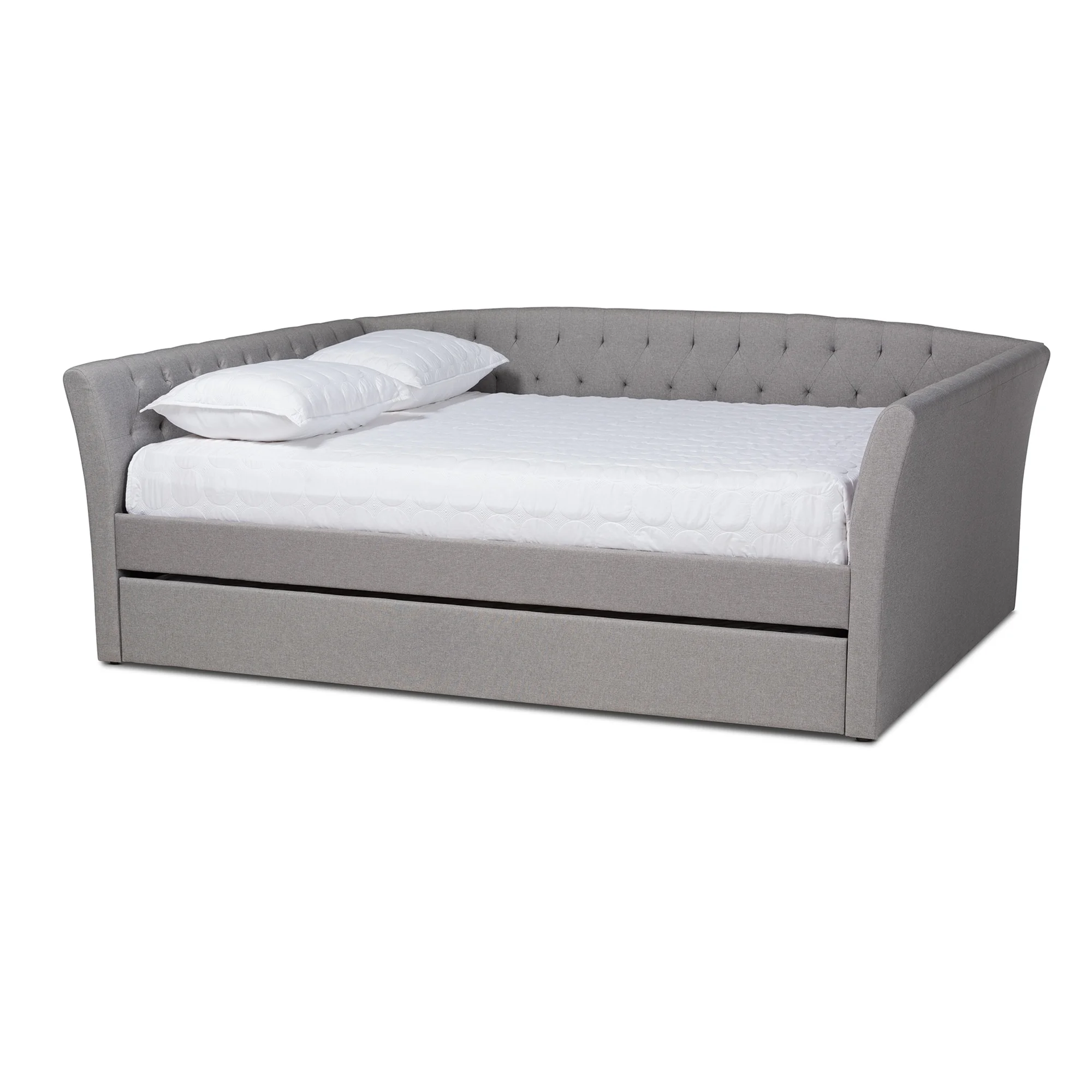 Copper Grove  Costesti Modern Upholstered Daybed with Trundle Grey Full