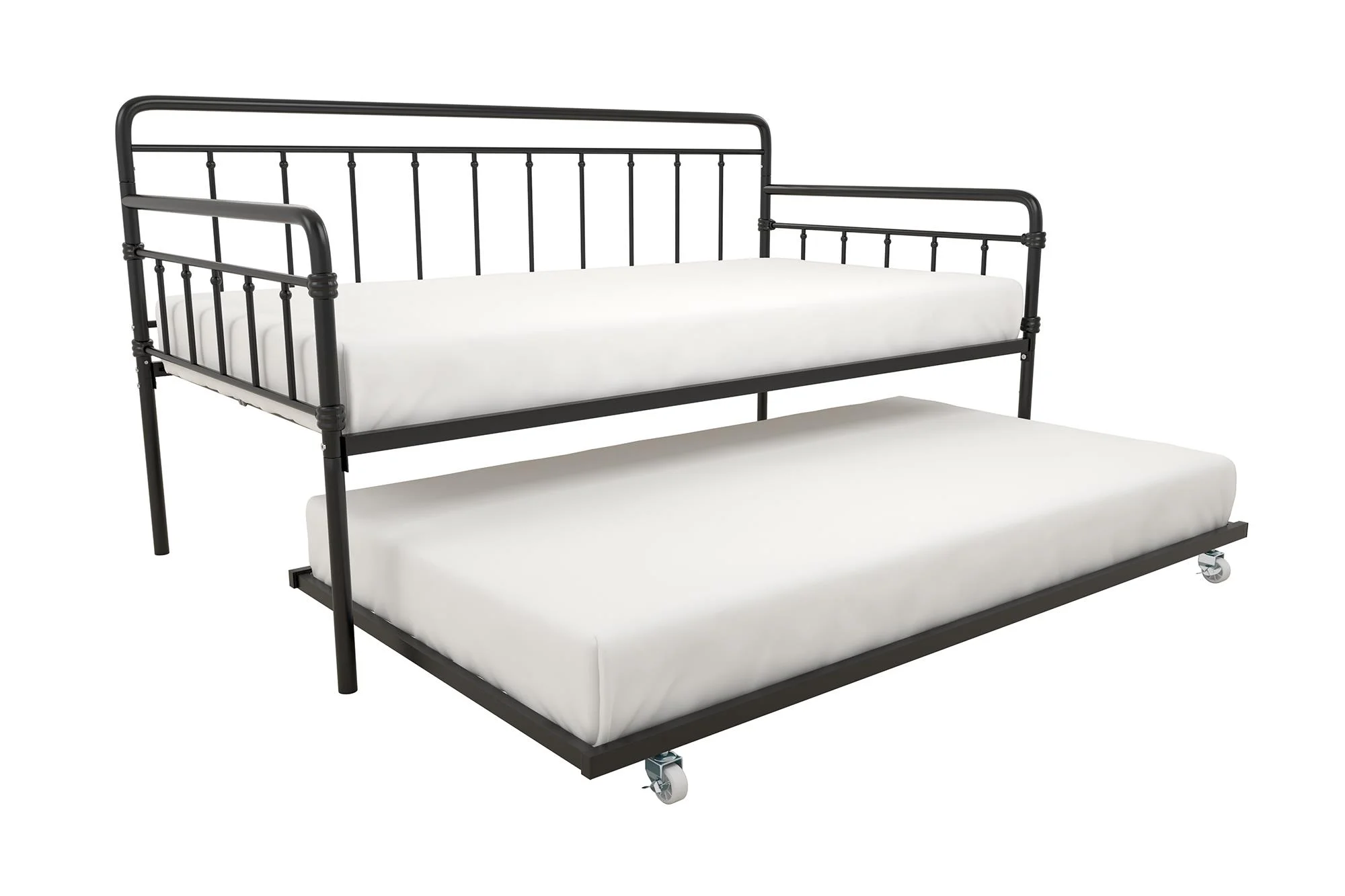 DHP Wallace Metal Daybed with Trundle - Twin, Black