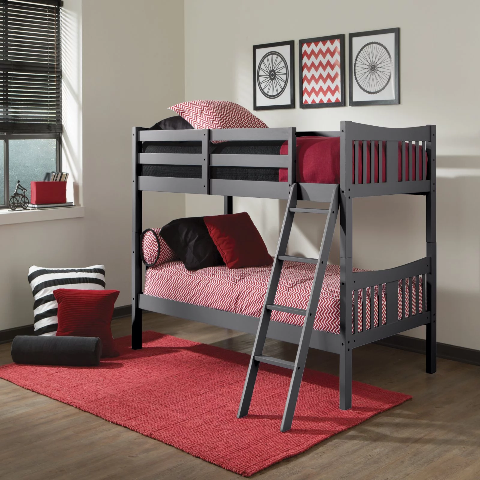 Storkcraft Caribou Twin-over-Twin Hardwood Bunk Bed White