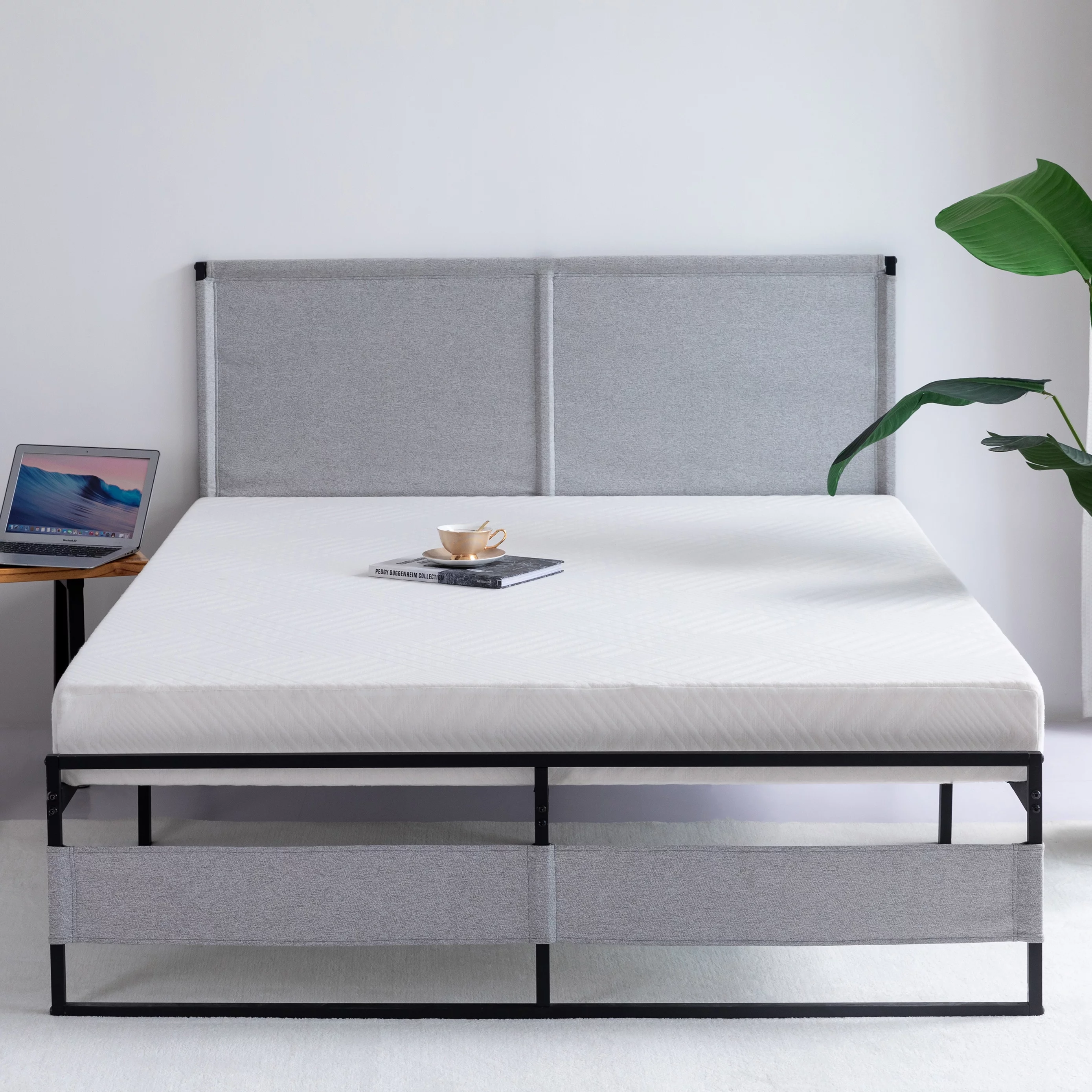 V4 Metal Bed Frame 14 Inch Full Size with Headboard and Footboard, Mattress Platform with 12 Inch Storage Space