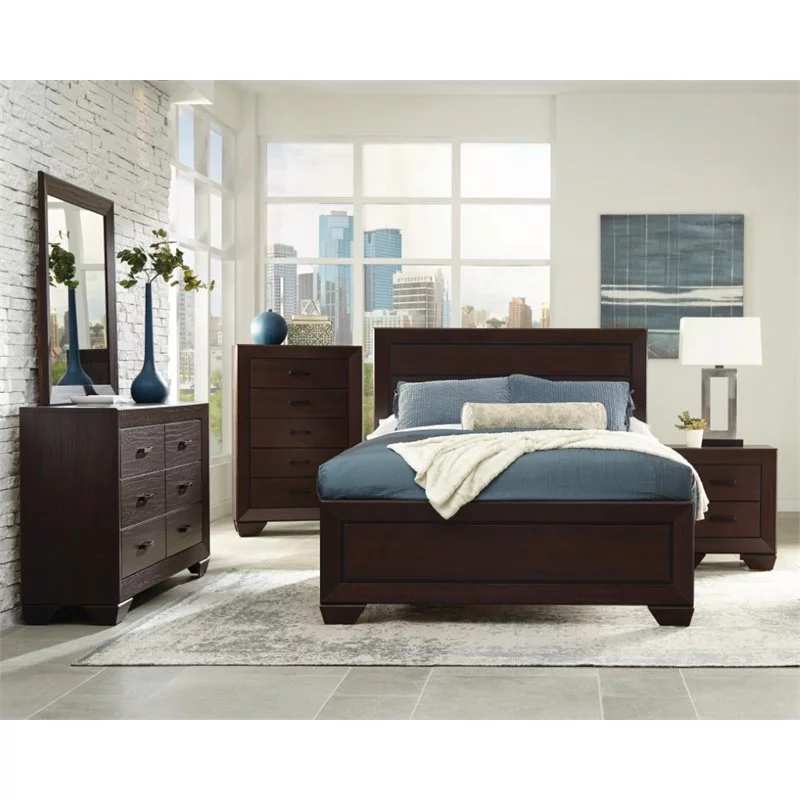 Kauffman Bedroom Set with High Straight Headboard