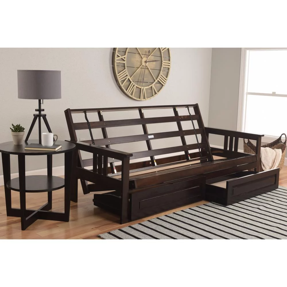 KODIAK Monterey Frame-Espresso Finish-Linen Aqua Mattress