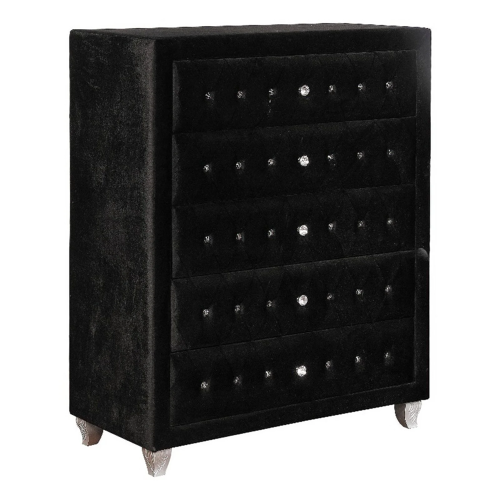 Deanna 5-drawer Upholstered Chest Black