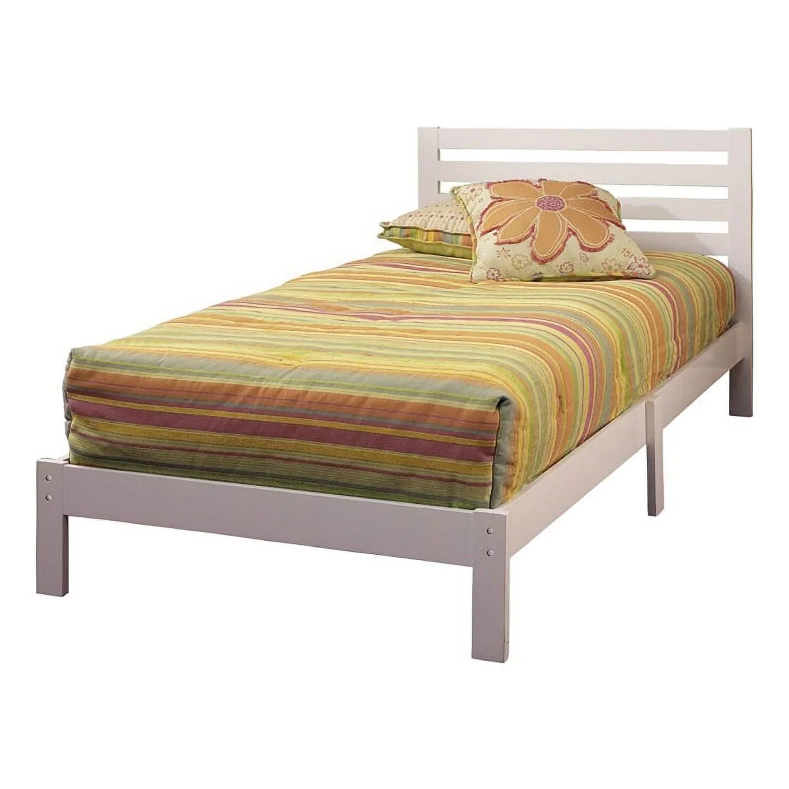 Roseberry Kids Transitional Hardwood Twin Platform Bed in White