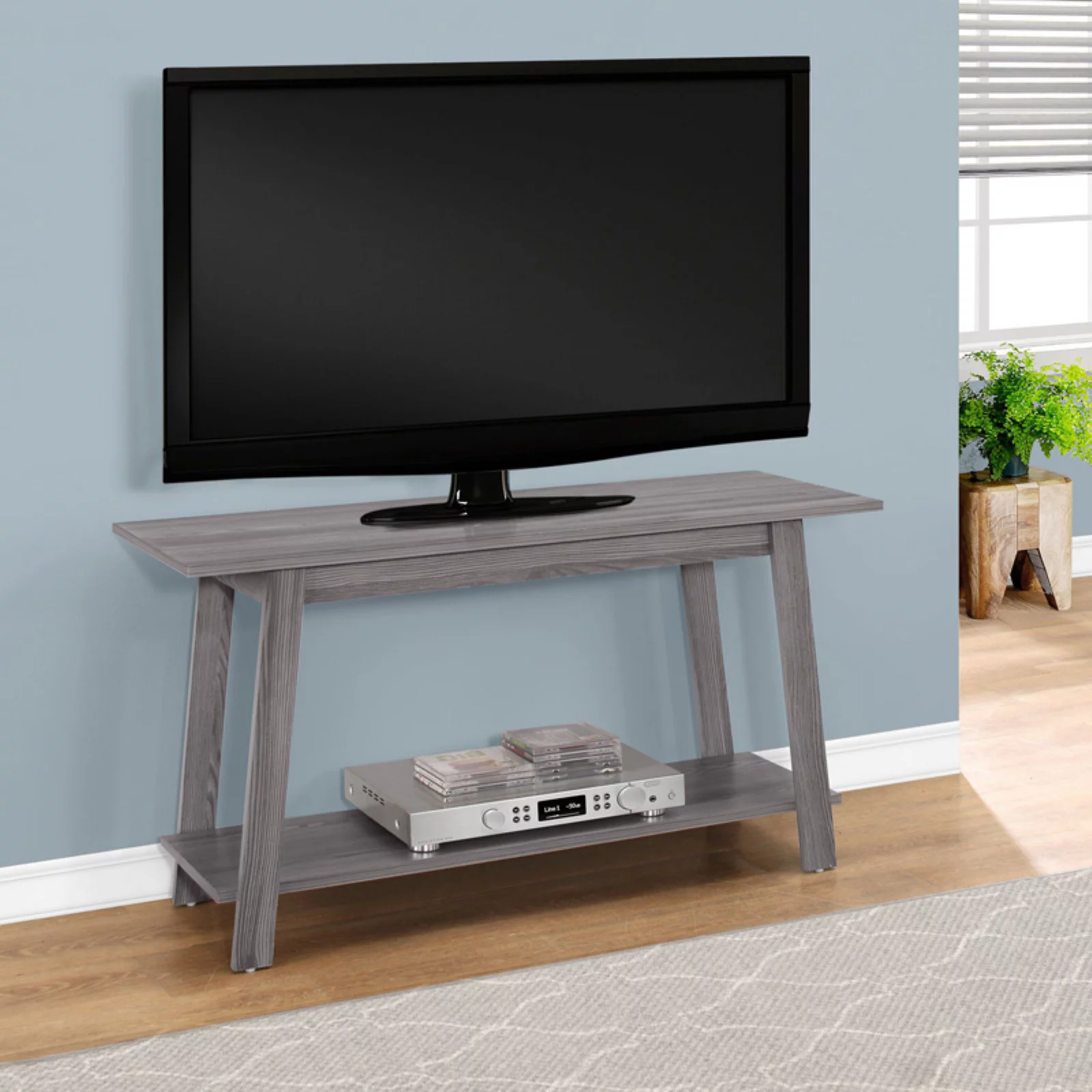 Tv Stand 42 Inch Console Living Room Bedroom Laminate Grey
