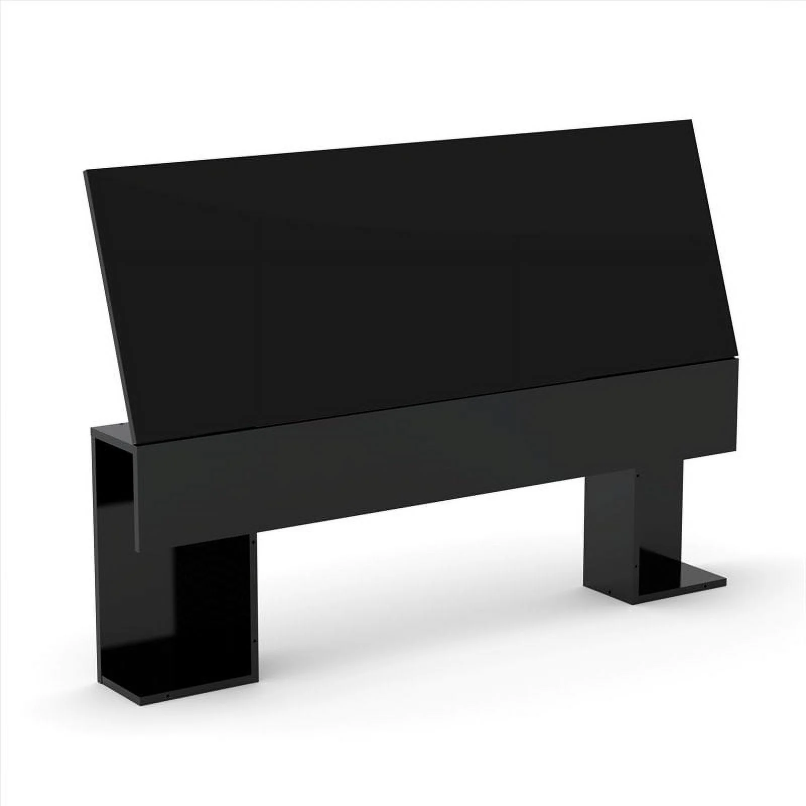 Pemberly Row Modern 2 Piece Full Size Storage Bedroom Set in Black