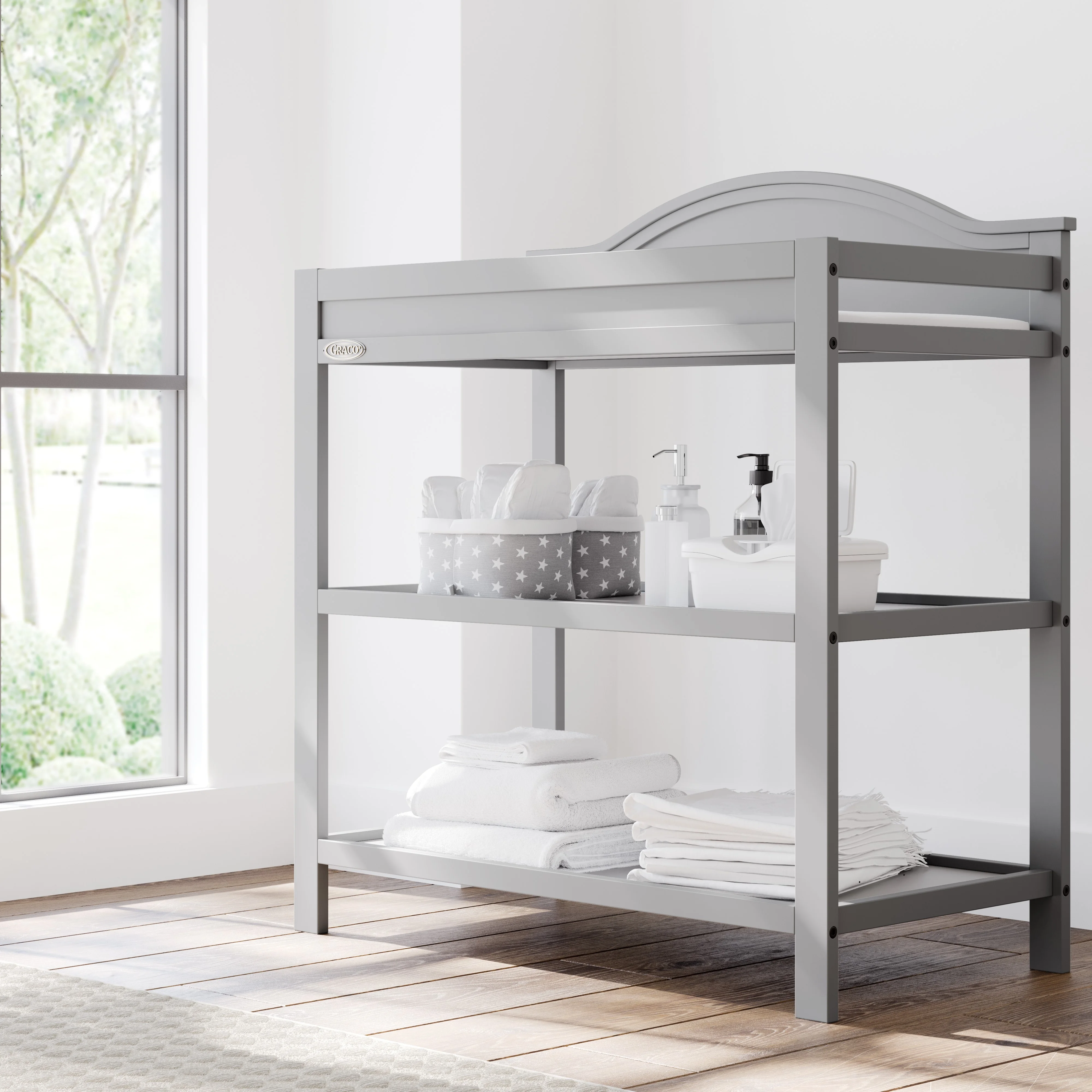 Graco Story Changing Table by Graco, Pebble Gray