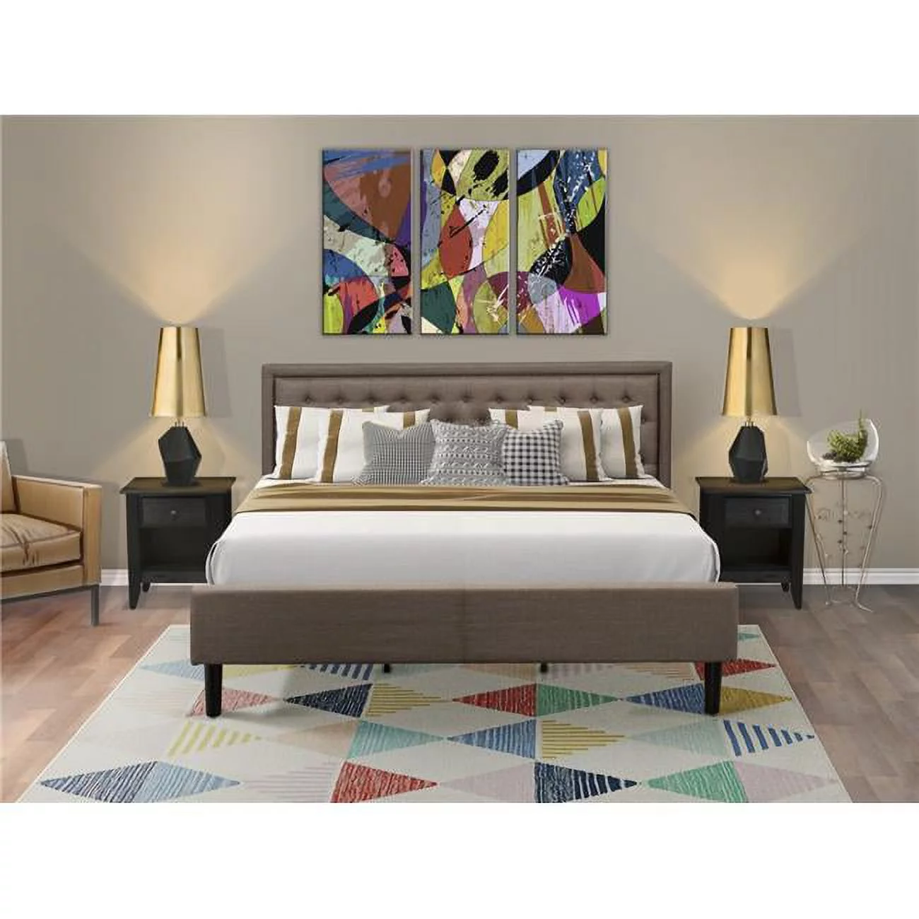 3 Piece Kendall Wooden Bedroom Set - Black