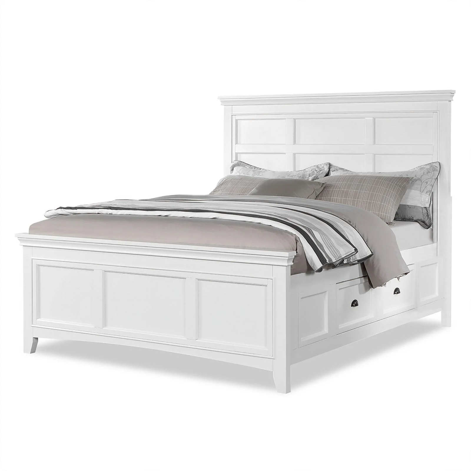 FOA Ender 6pc White Wood Bedroom Set - Twin +2 Nightstands +Chest+Dresser+Mirror