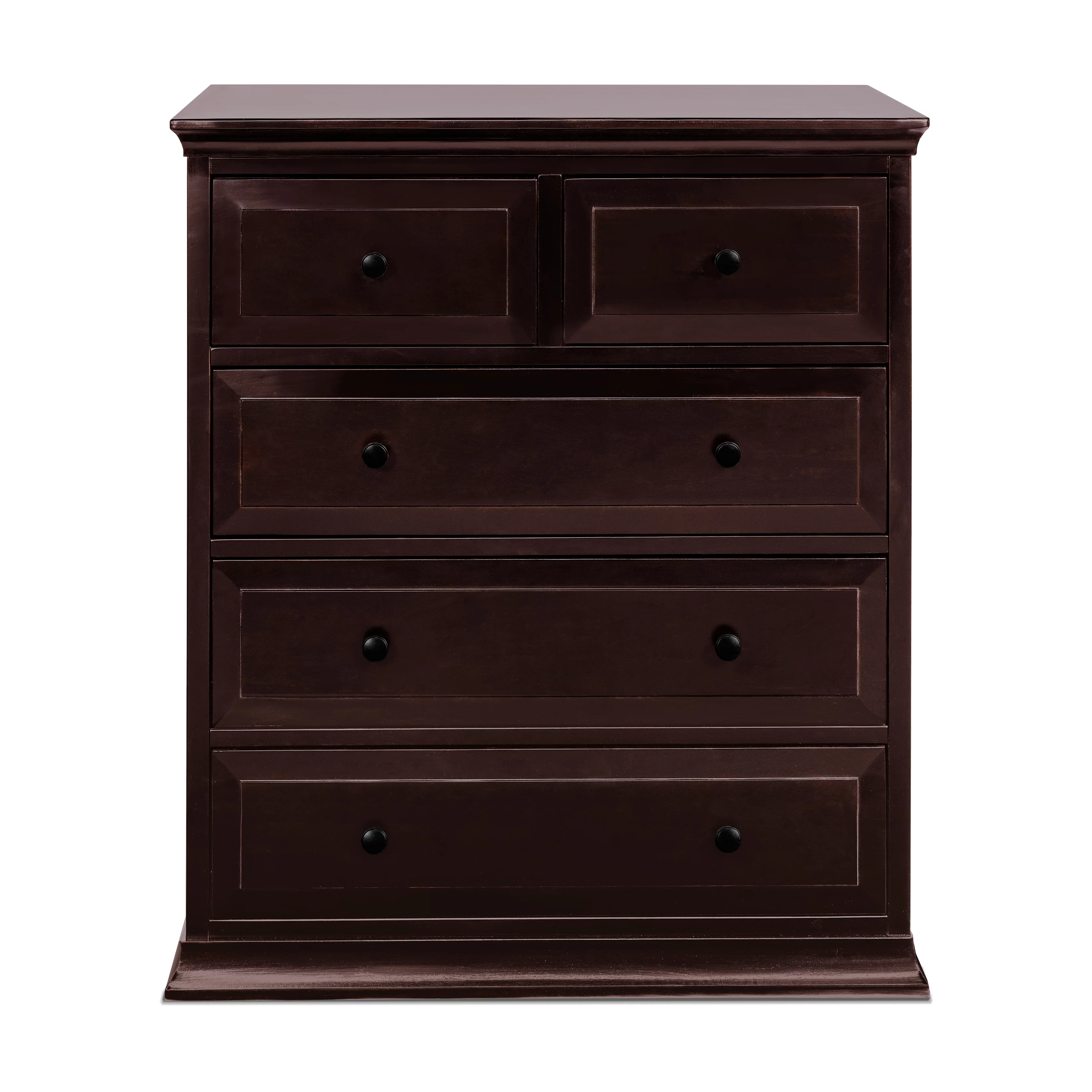 DaVinci Signature 5 Drawer Wooden Tall Dresser in Dark Java