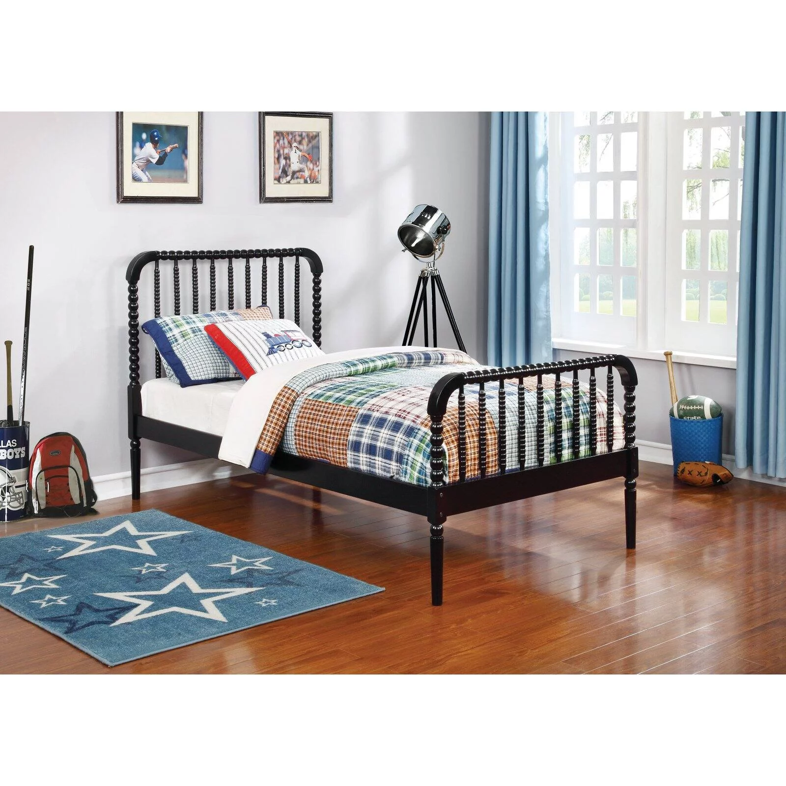 Slatted Panel Bed, White