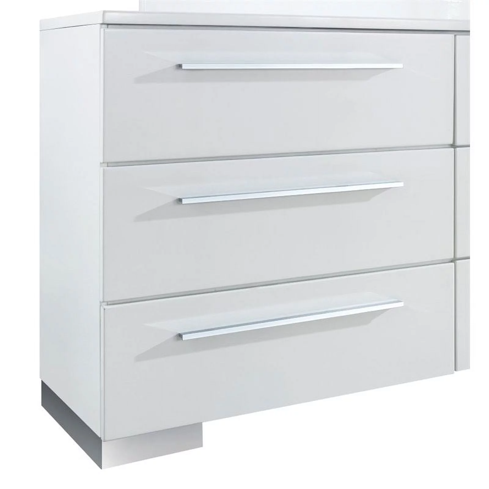 Bowery Hill Contemporary Glossy White Wood 6-Drawer Dresser and Mirror