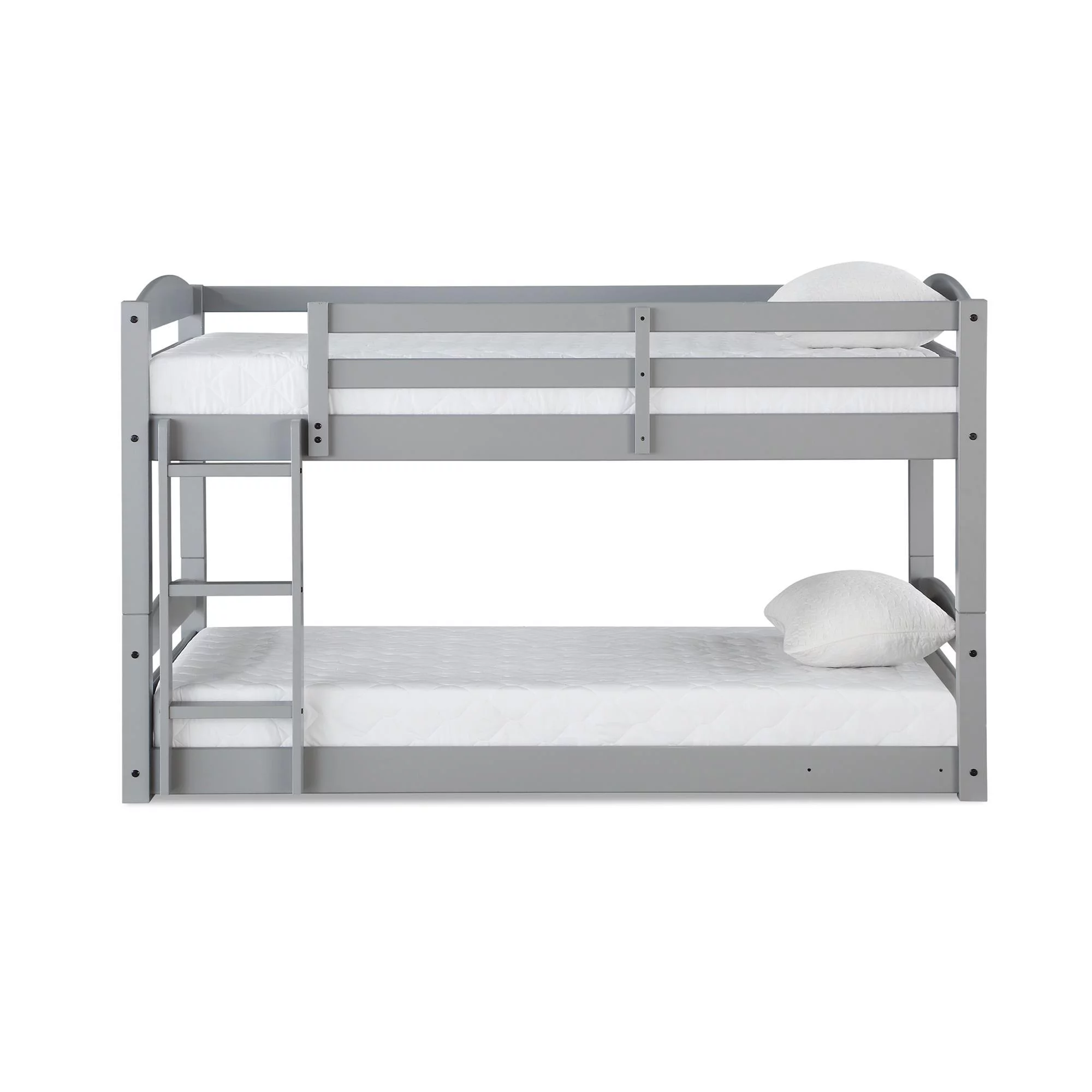 Dorel Living Sierra Twin Floor Bunk Bed in Gray