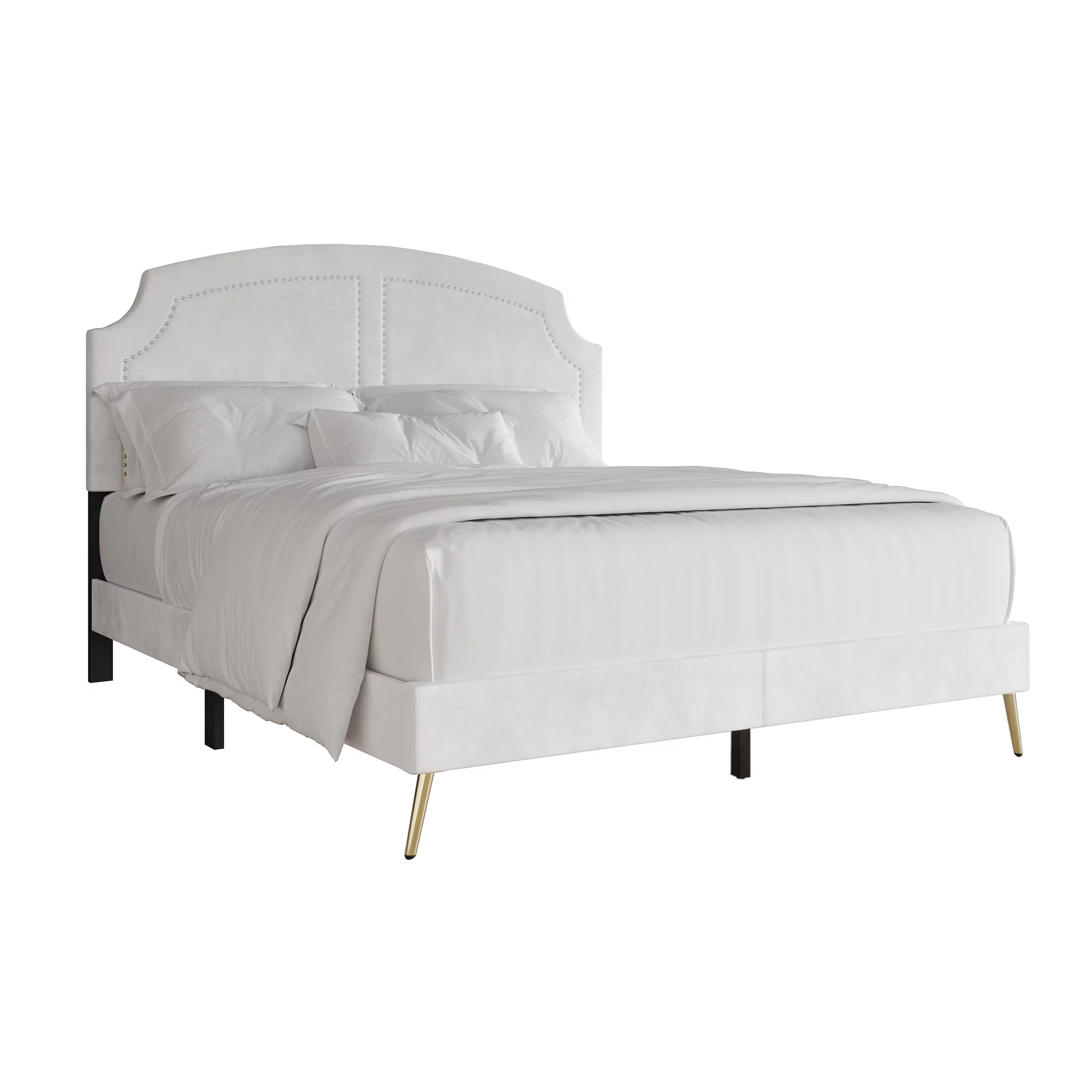CraftPorch Modern Minimalist Style Velvet Upholstered Bed Frame Queen