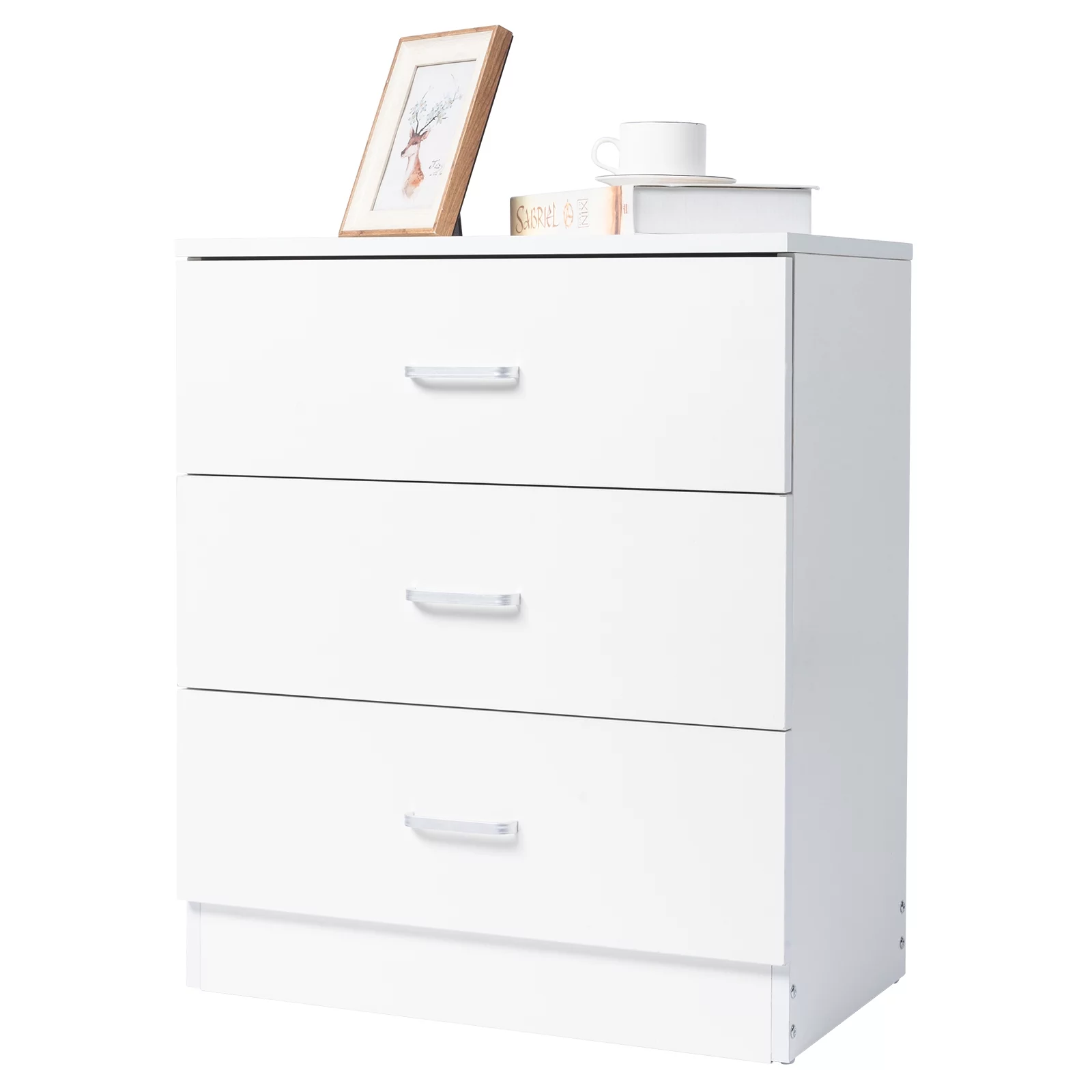 Ktaxon Wooden 3 Drawer Nightstand Bedside Table End Table Bedroom Furniture