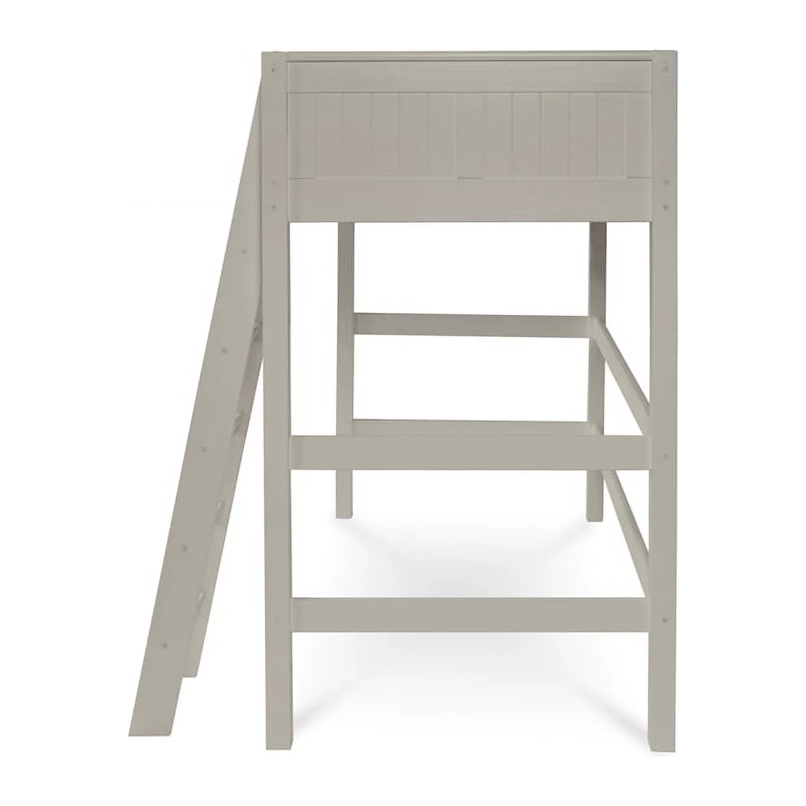 Camaflexi Twin Size High Loft Bed - Panel Headboard - Gray Finish