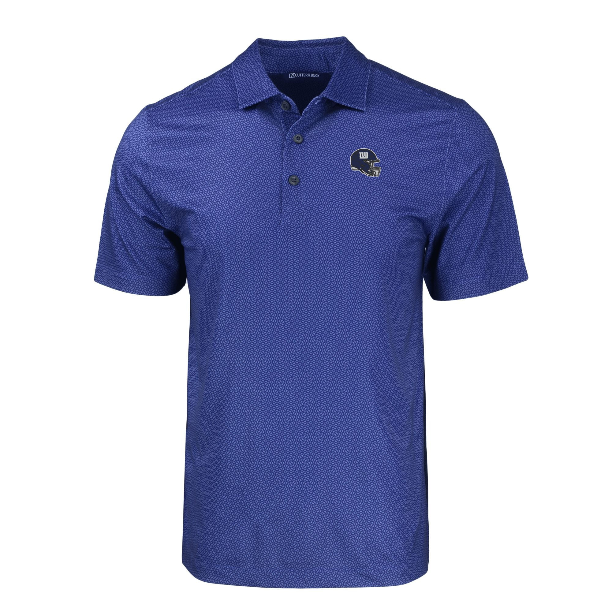 Men's Cutter & Buck  Royal New York Giants Helmet Big & Tall Pike Eco Tonal Geo Print Stretch Recycled Polo