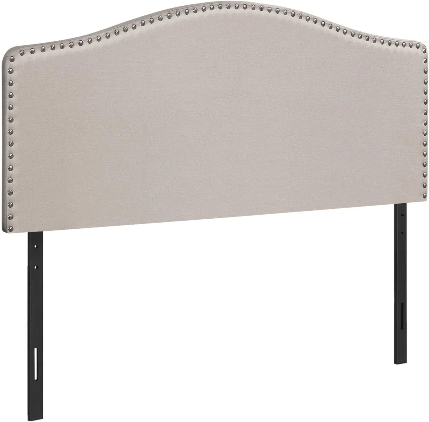 Queen, Bedroom, Upholstered, Look, Beige, Transitional Bed Size Linen Headboard