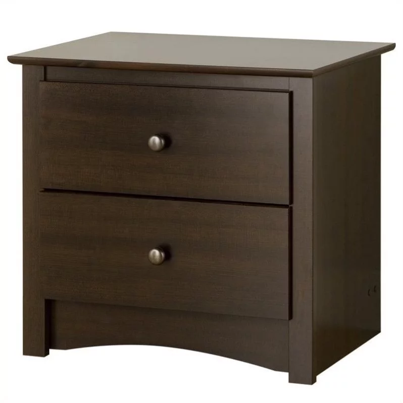 Home Square 4-Piece Set with Storage Bed 2 Night Tables and Dresser in Espresso