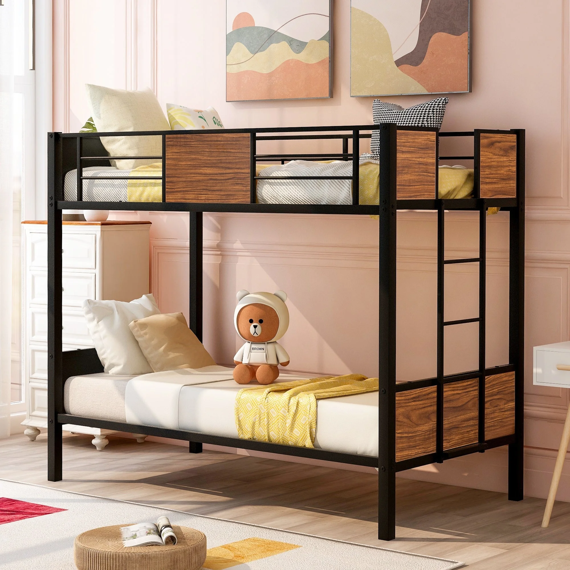 CRO Decor Twin Wooden Daybed with 2 drawers Sofa Bed (Gray)