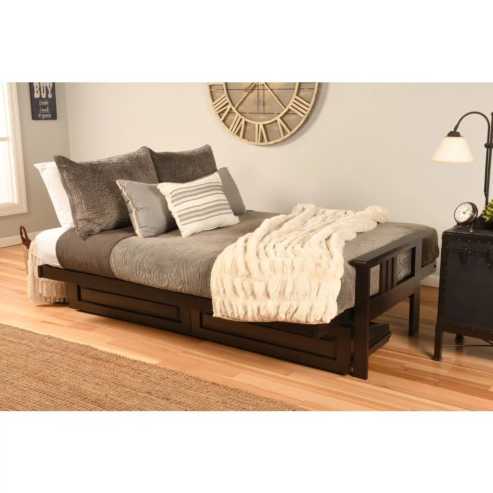 KODIAK Monterey Frame-Espresso Finish-Linen Aqua Mattress