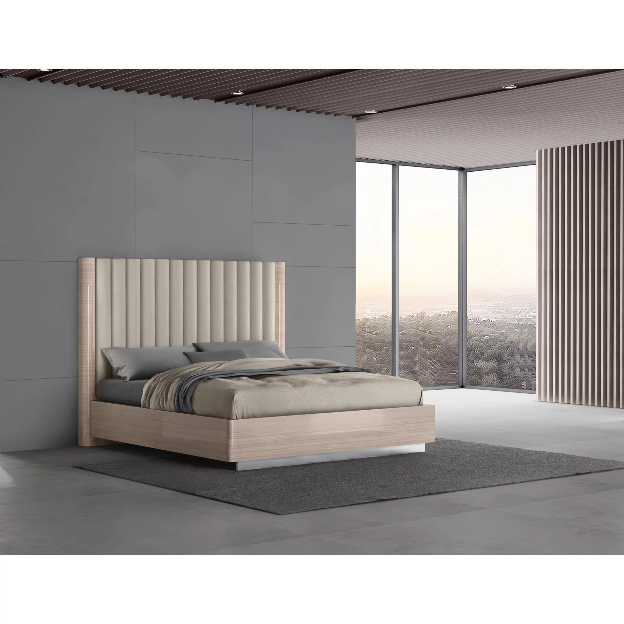 Whiteline Modern Living Waves King Bed