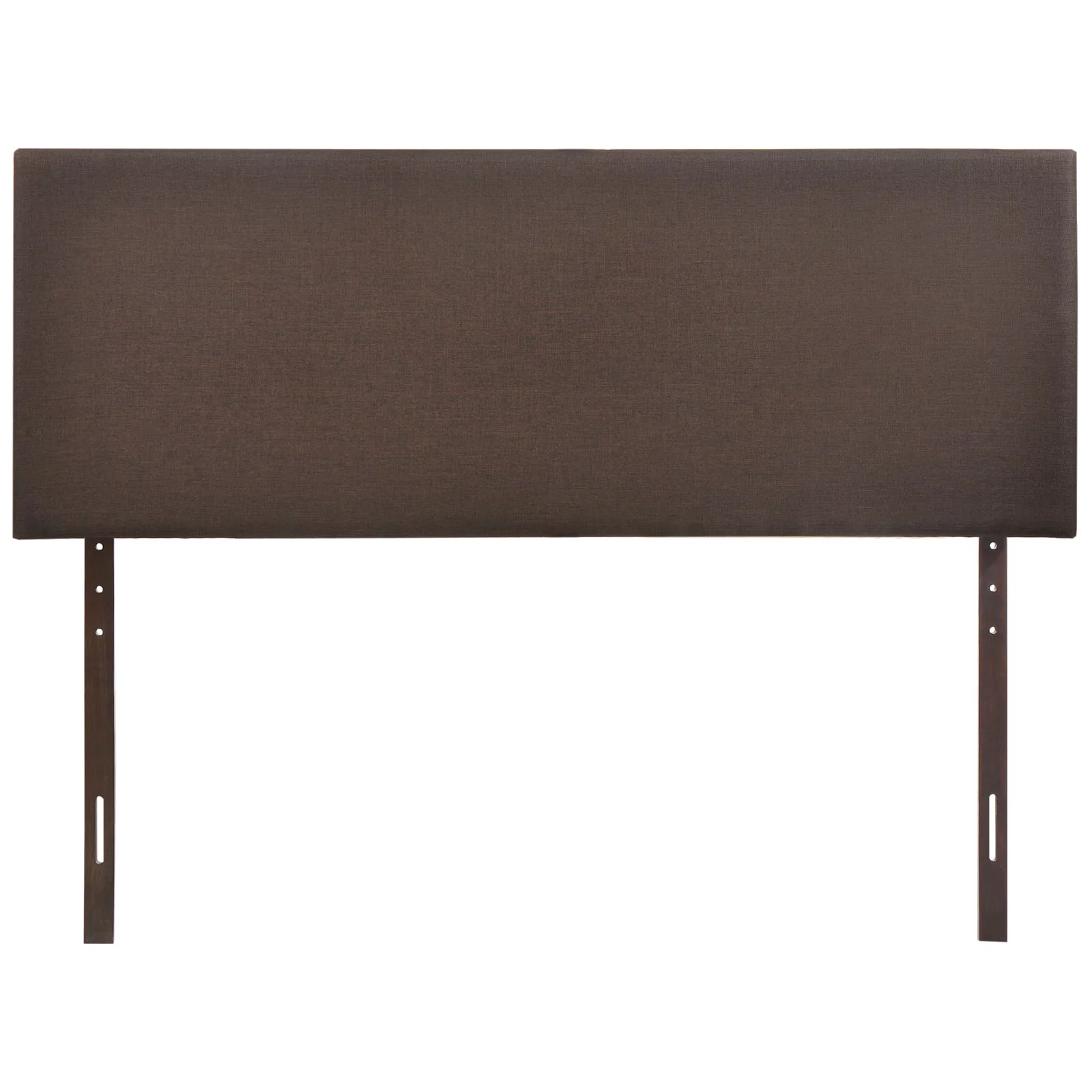 Modern Contemporary Queen Size Upholstered Headboard, Brown Fabric