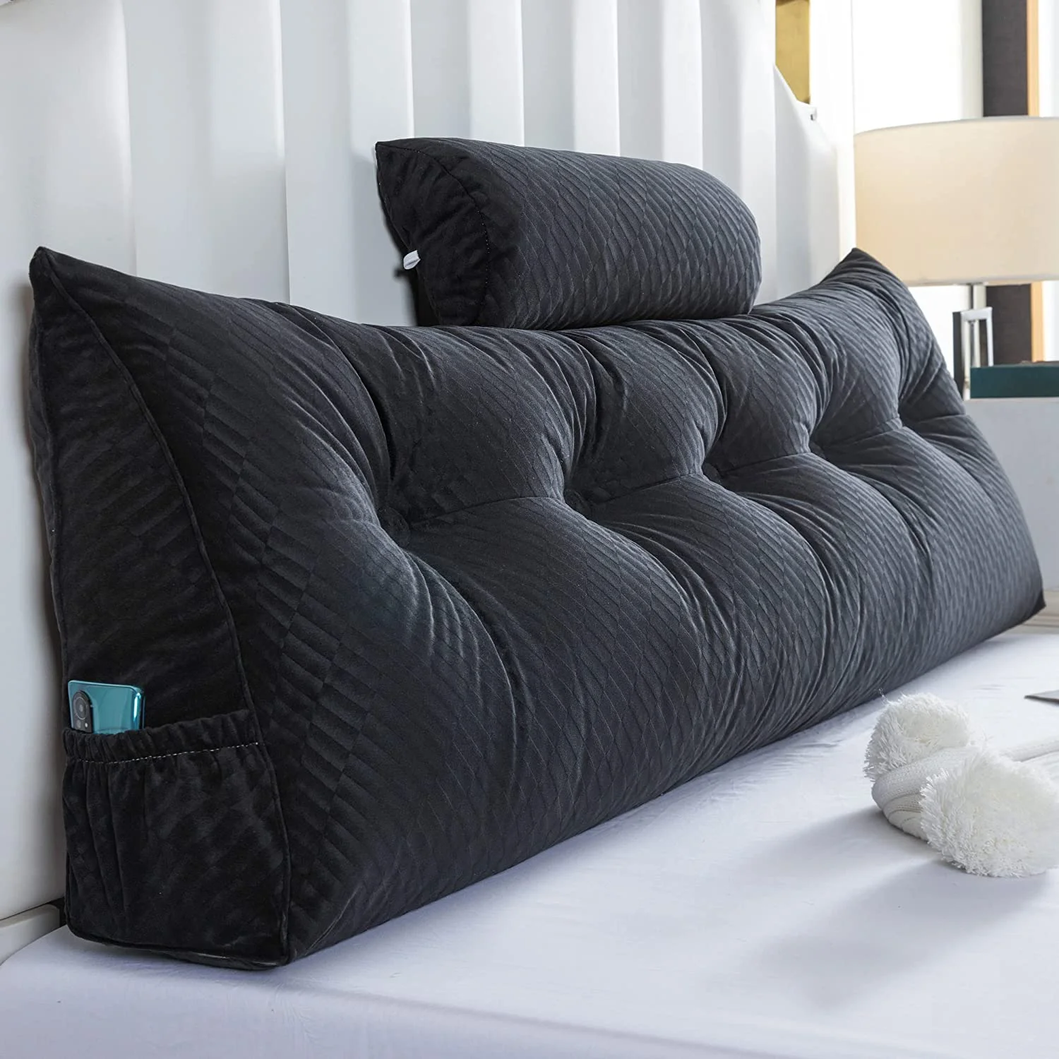 Perfect Headboard Pillows + Head Roll Pillows Bed Rest Reading Pillows Backrest Positioning Support Backrest Pillows for Sitting in Bed Large Bolster Cushion Bolster Lumbar Cushion