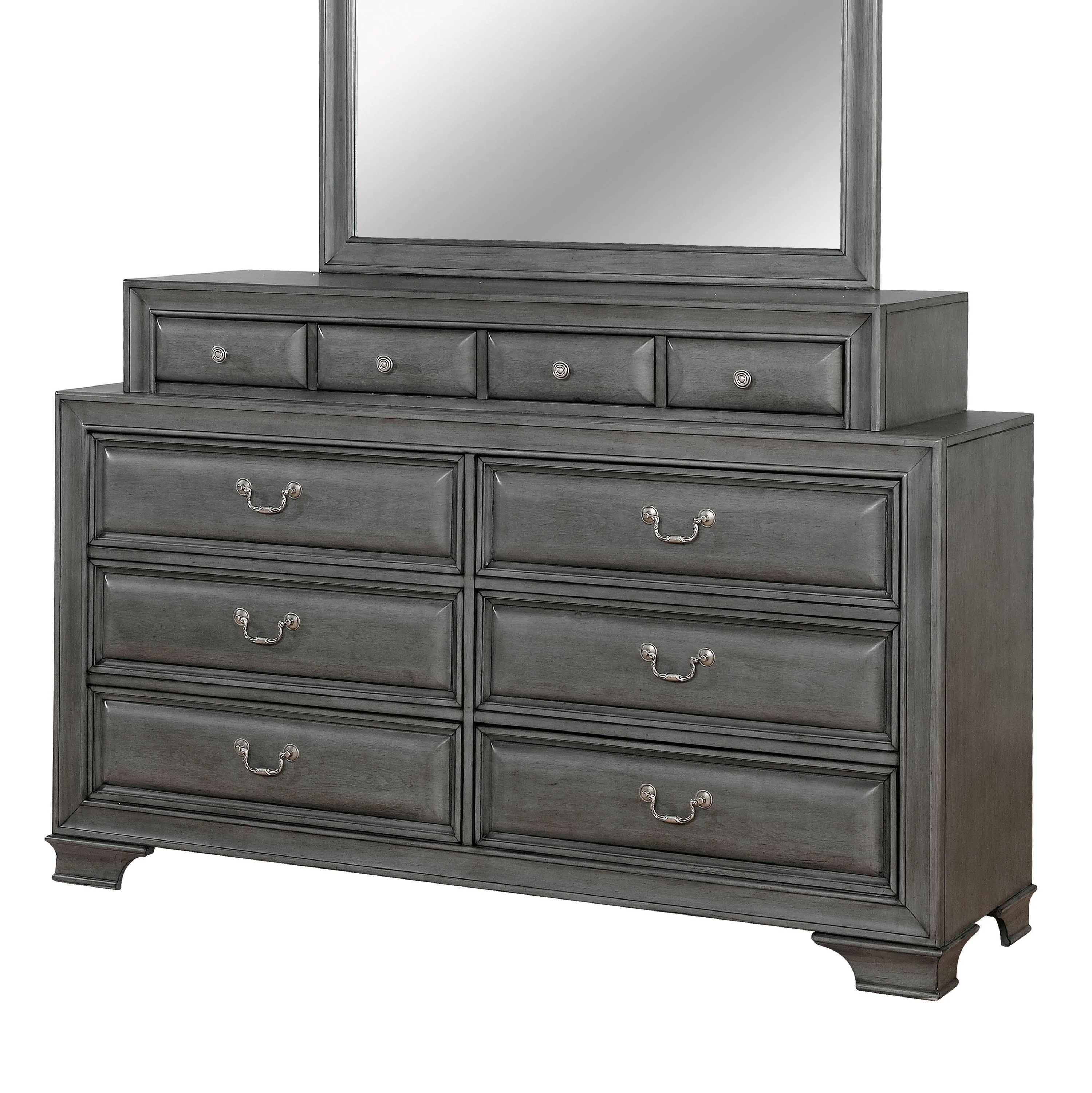 Furniture of America Damien Rustic 10-Drawer Dresser, Gray