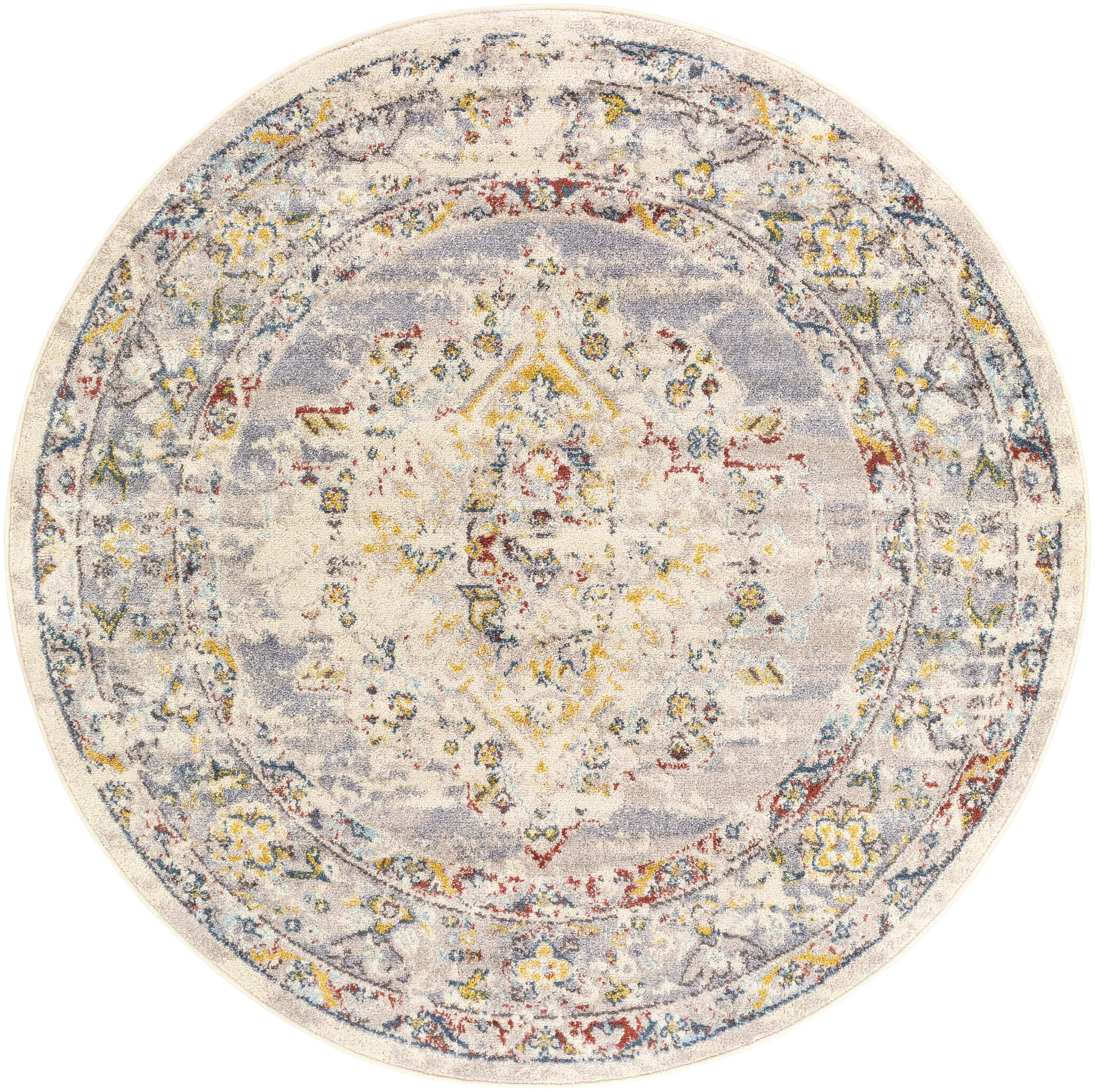 Mark&Day Area Rugs, 8ft Round Var Traditional Taupe Area Rug (7'10