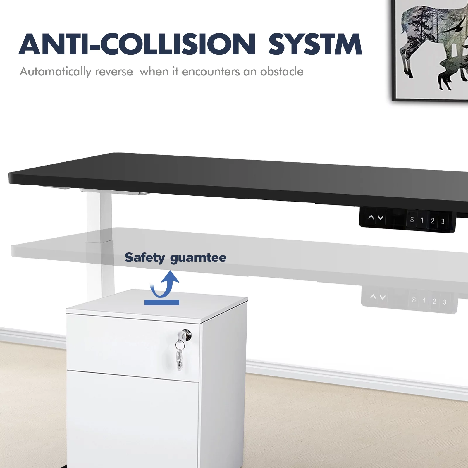 AIMEZO Ergonomic Dual Motors Standing Desk Frames,Electric Height Adjustable Computer Desk Base (White Frame Only)