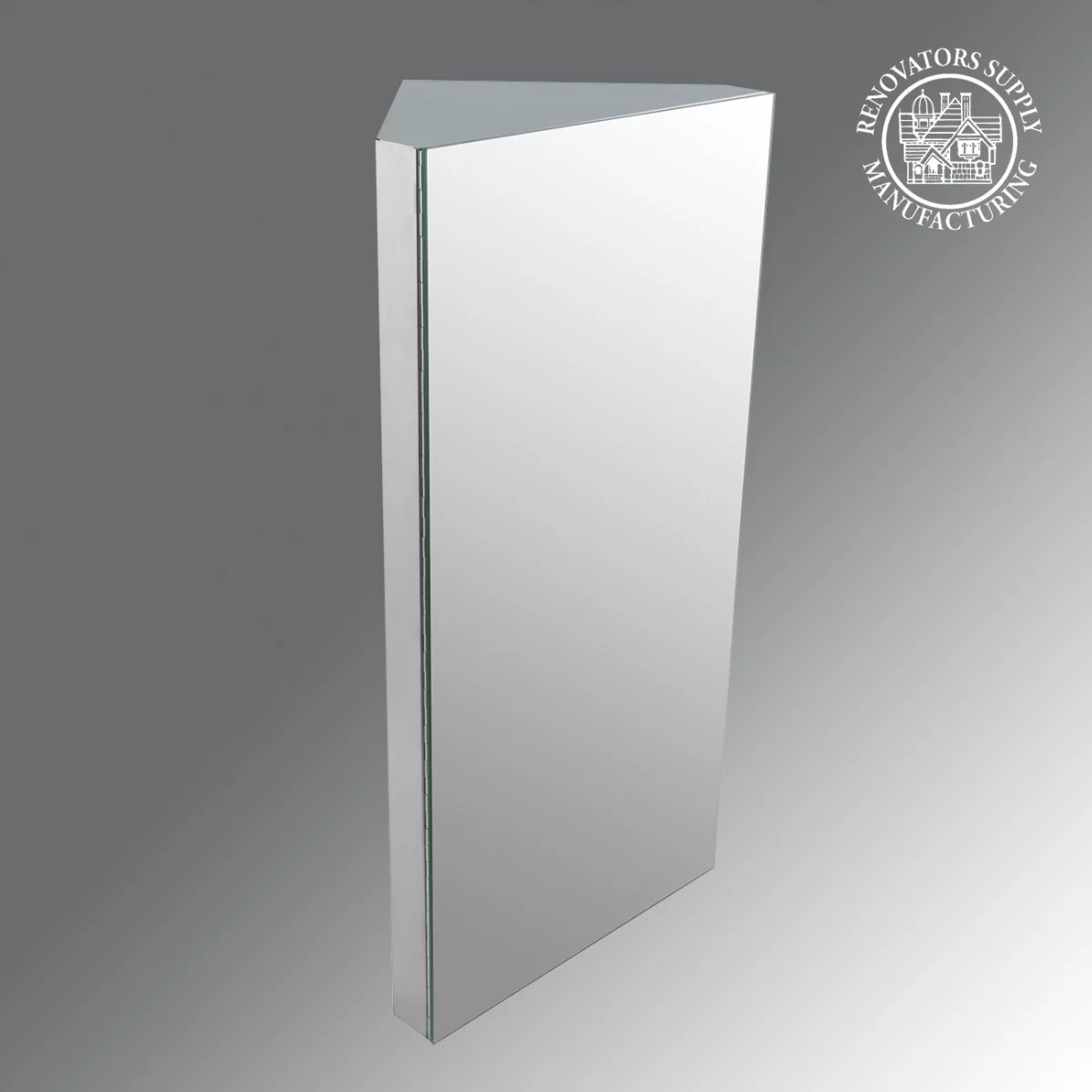 Corner Medicine Cabinet w/Mirror Bathroom Stainless Steel Wall Mount Cabinet Triple Shelf Opens to Left w/Screws Renovator's Supply