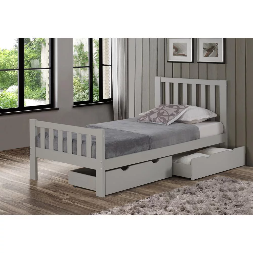 Alaterre Aurora Twin Bed, Dove Gray