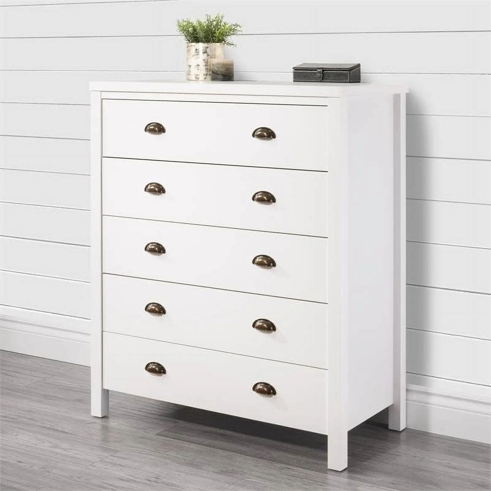 Moder Egieered Wood Tall Dresser I Classic White