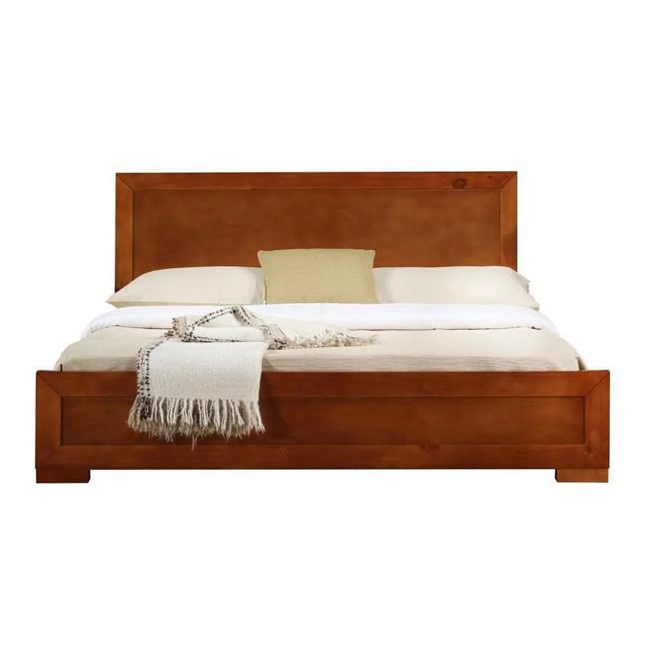 Trent Wooden Platform Bed, Cherry, Twin Size - 77.95 x 42.13 x 35.43 in.