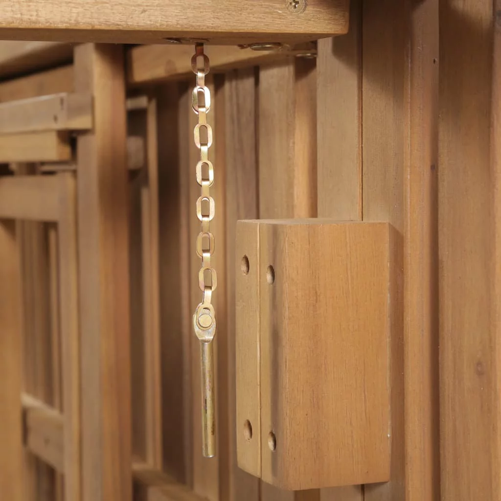 Anself Folding Outdoor Chaise Lounge Chair Solid Acacia Wood Patio Sun Backrest Adjustable Lounger Bed Recliner Chair Pool Deck Backyard Garden Furniture 78.7