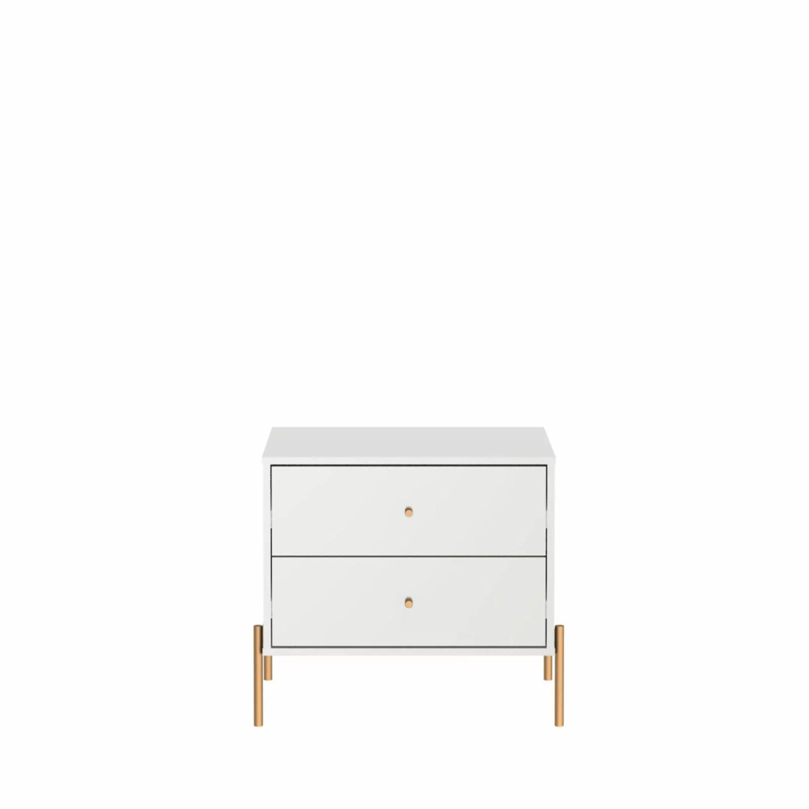 Jasper Nightstand with Steel Gold Legs  Gloss